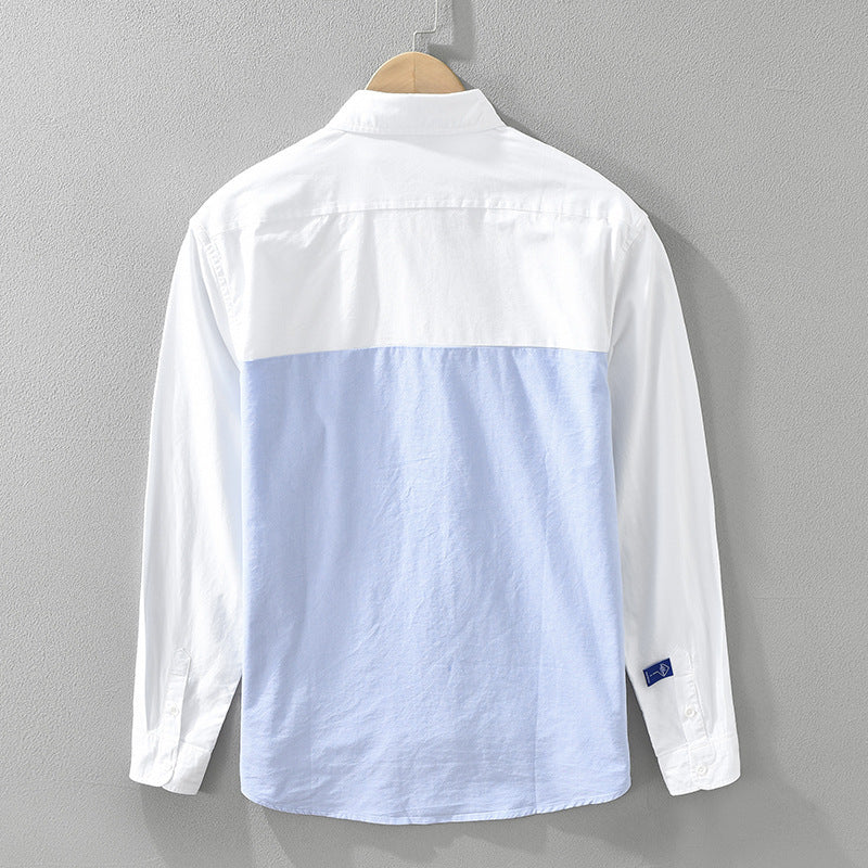 Mens Patchwork Long Sleeve Top