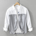 Mens Patchwork Long Sleeve Top